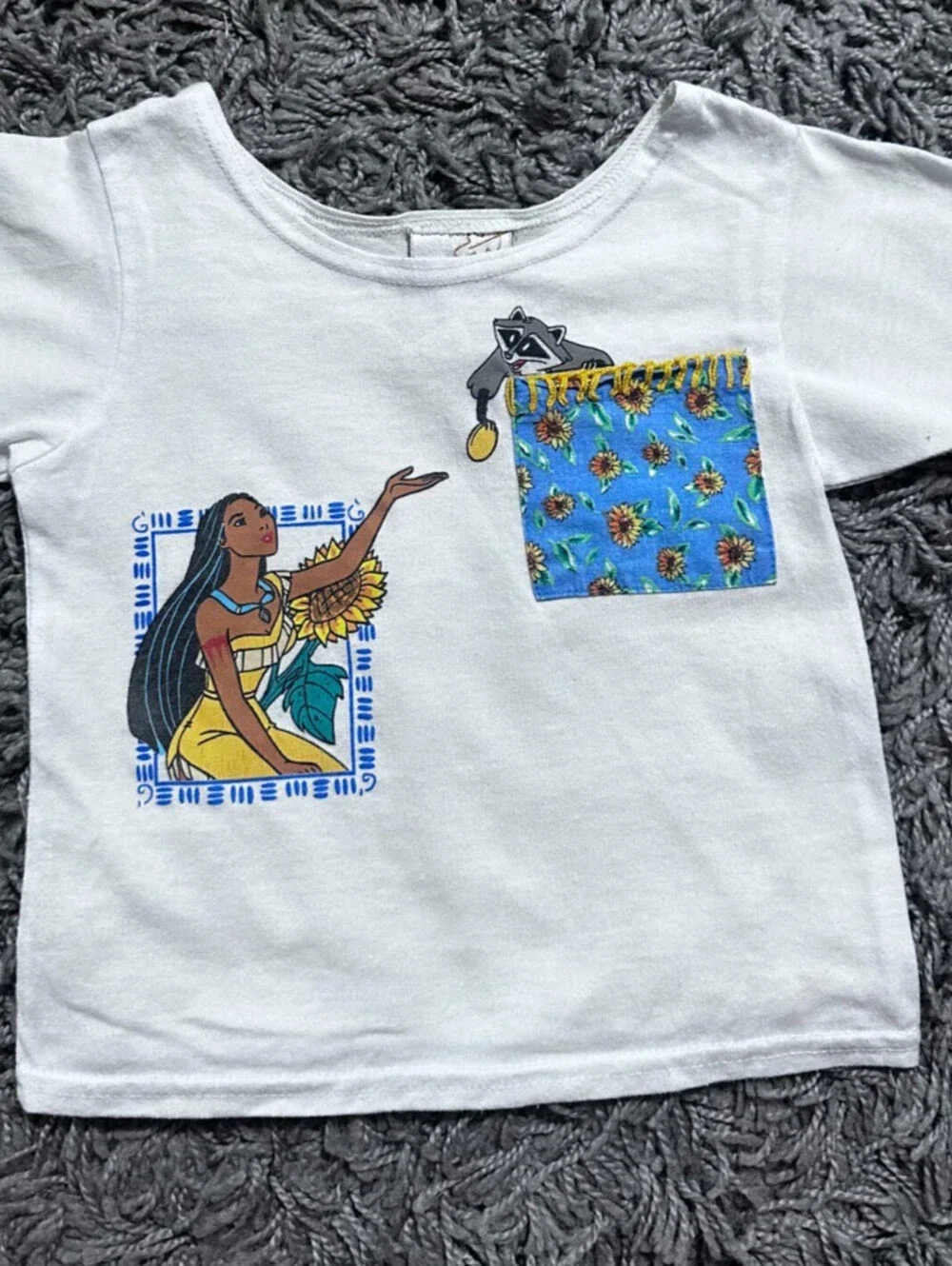 Pocahontas Vintage Baby Tee Shirt Embroidered Detail Size 3T